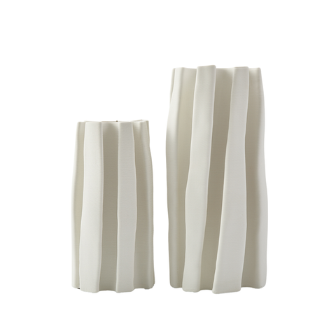 Box Pleat Vase Ivory
