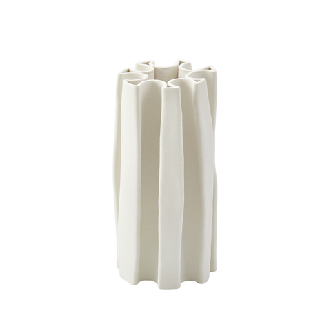 Box Pleat Vase Ivory