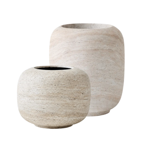 Mentos Pot - Travertine