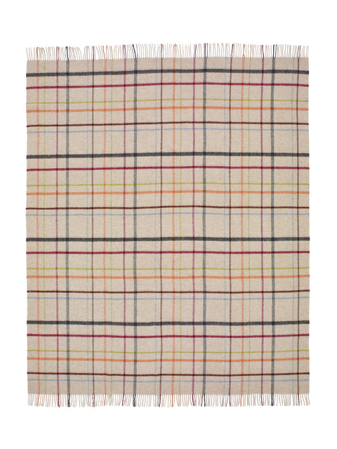 Bronte Windowpane Throw - Beige/Multi
