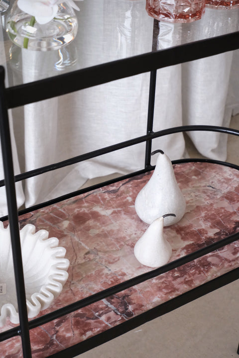 The Boulevard Bar Cart in Rosso Marble