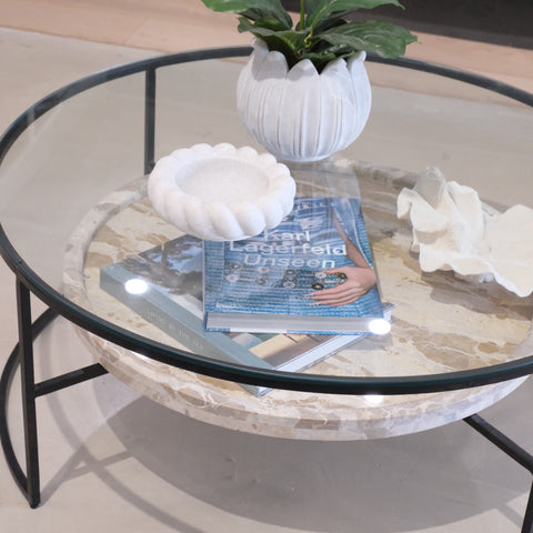Aura Stone & Glass Coffee Table
