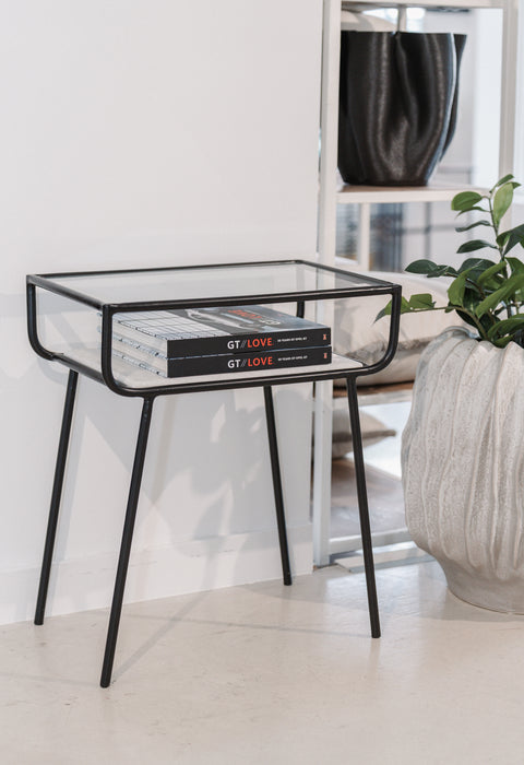 Black Powder Coated Bedside