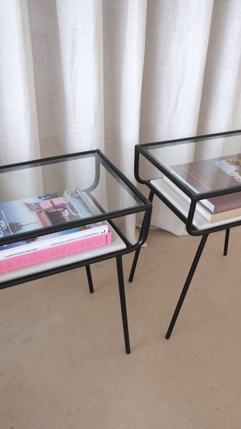 Black Powder Coated Bedside