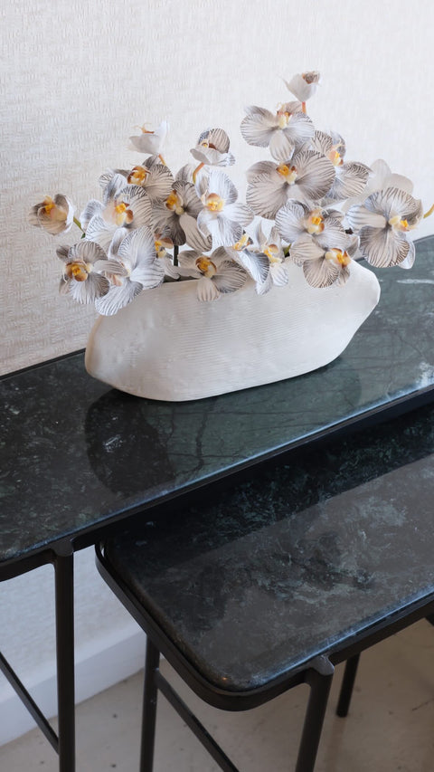 Rectangular Nesting Side Tables - Green Marble Set