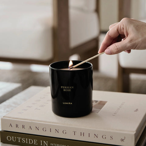 Lumira Glass Candle - Persian Rose