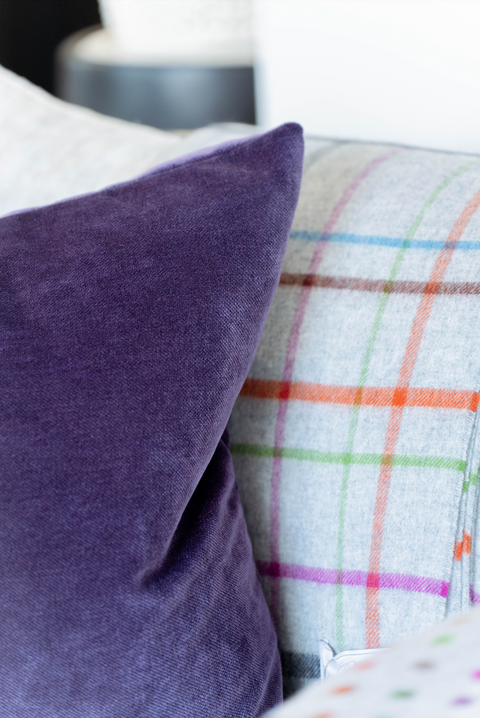 Bronte Windowpane Throw - Grey/Multi