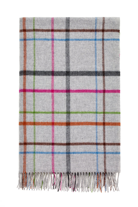 Bronte Windowpane Throw - Grey/Multi