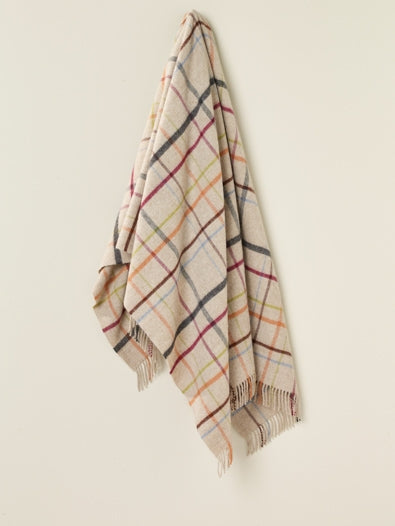 Bronte Windowpane Throw - Beige/Multi