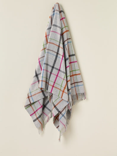 Bronte Windowpane Throw - Grey/Multi