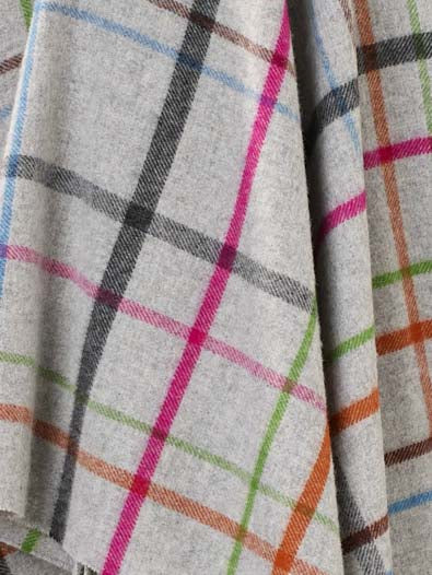 Bronte Windowpane Throw - Grey/Multi