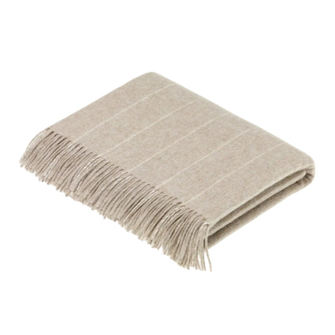 Merino Pinstripe Throw - Beige