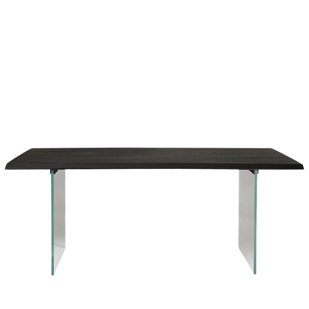 Black Wood & Glass  Dining Table