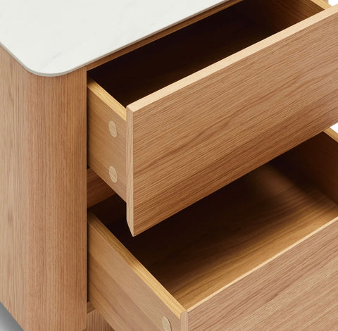 Hadley Marble Ceramic Top Beside - Natural