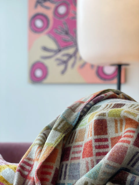 Bronte Ribbon Throw - Beige Multi