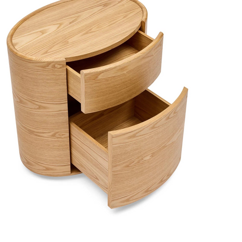 Eden Oval Bedside - Natural Ash