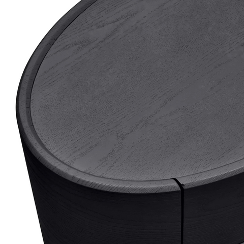 Eden Oval Bedside - Black Ash