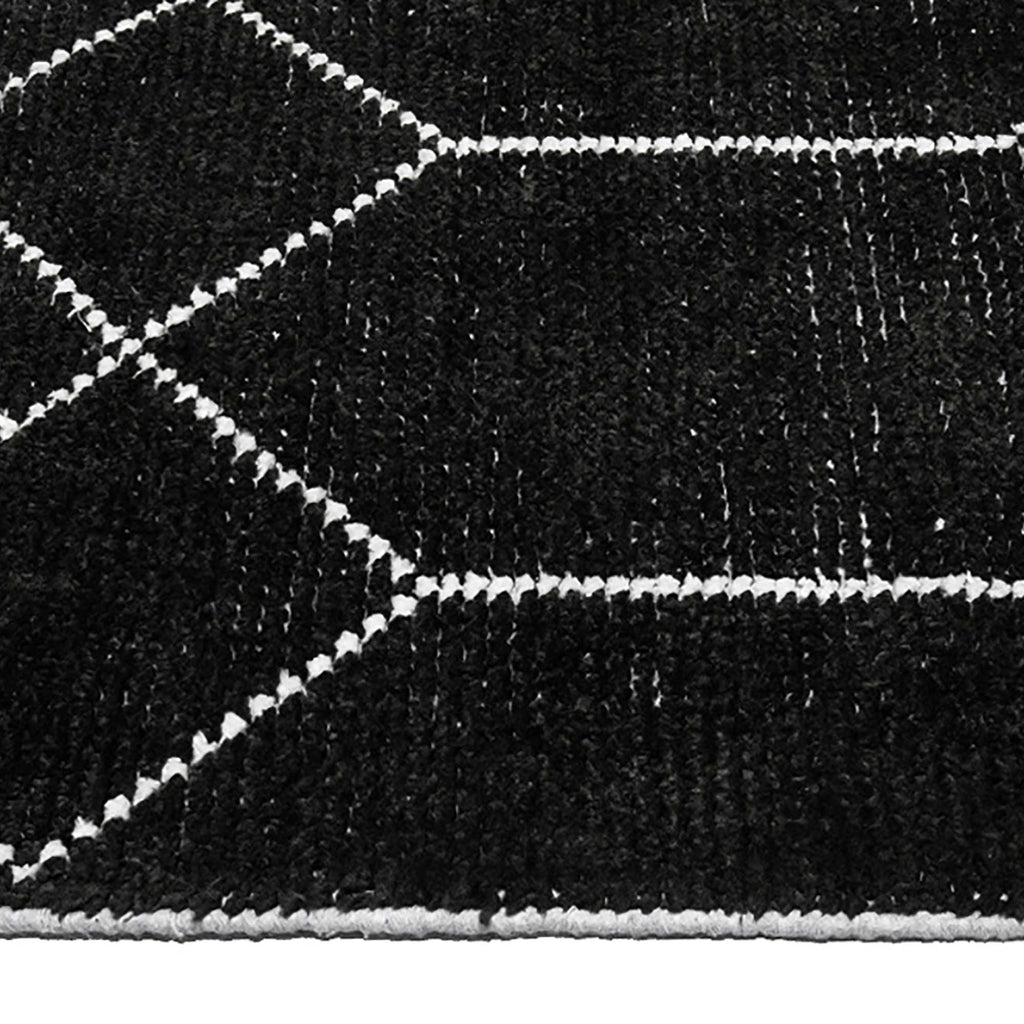 Distressed Geometrics Rug - Black