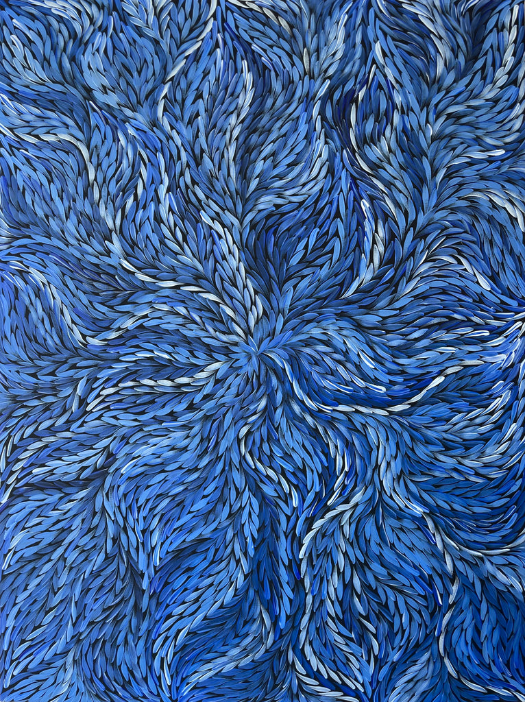 Bush Medicine Leaves by Rosemary Pitjara (Blue #1) 90x120cm