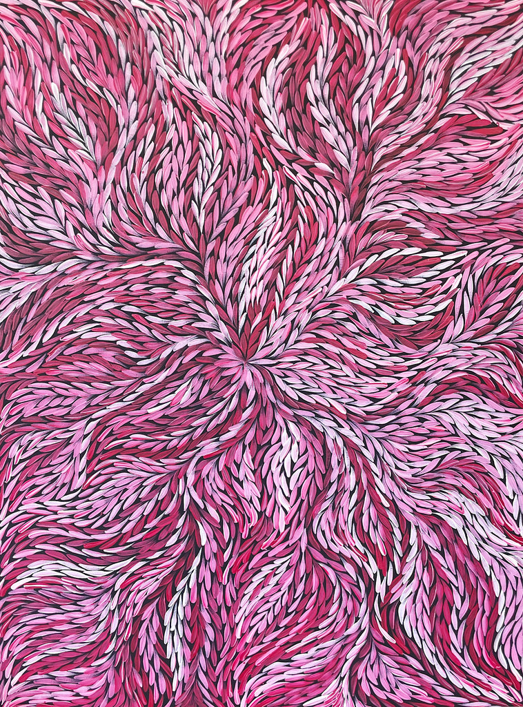 Bush Medicine Leaves by Rosemary Pitjara (Pink #1) 90x120cm