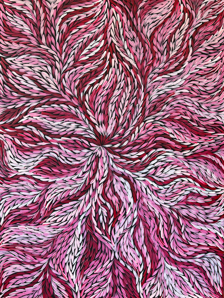 Bush Medicine Leaves by Rosemary Pitjara (Pink #2) 90x120cm