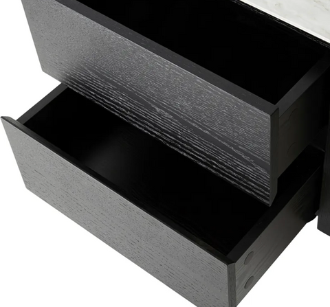 Hadley Marble Ceramic Top Bedside - Black