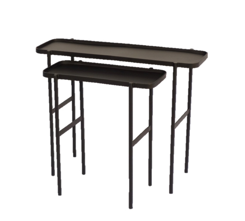 Black Rectangular Side Tables - PAIR