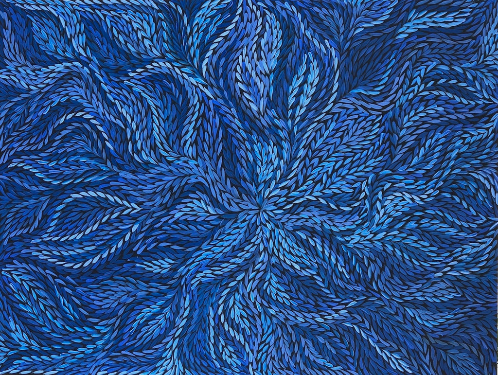 Blue Bush Medicine Leaves (Blue) by Rosemary Pitjara